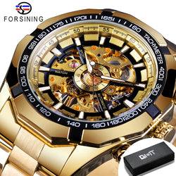 Forsining Stainless Steel Skeleton Mechanical Watch