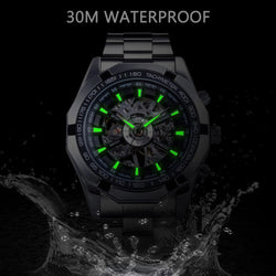 Forsining Stainless Steel Skeleton Mechanical Watch
