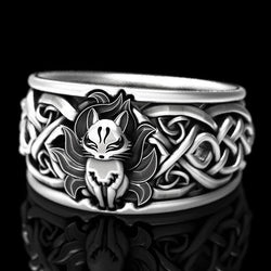 Huitan Viking Wolf Totem Punk Ring