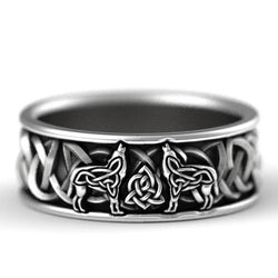 Huitan Viking Wolf Totem Punk Ring