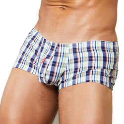 SEOBEAN Men's Cotton Plaid Boxer Shorts - Loose Lounge Fit