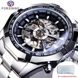 Forsining Stainless Steel Skeleton Mechanical Watch