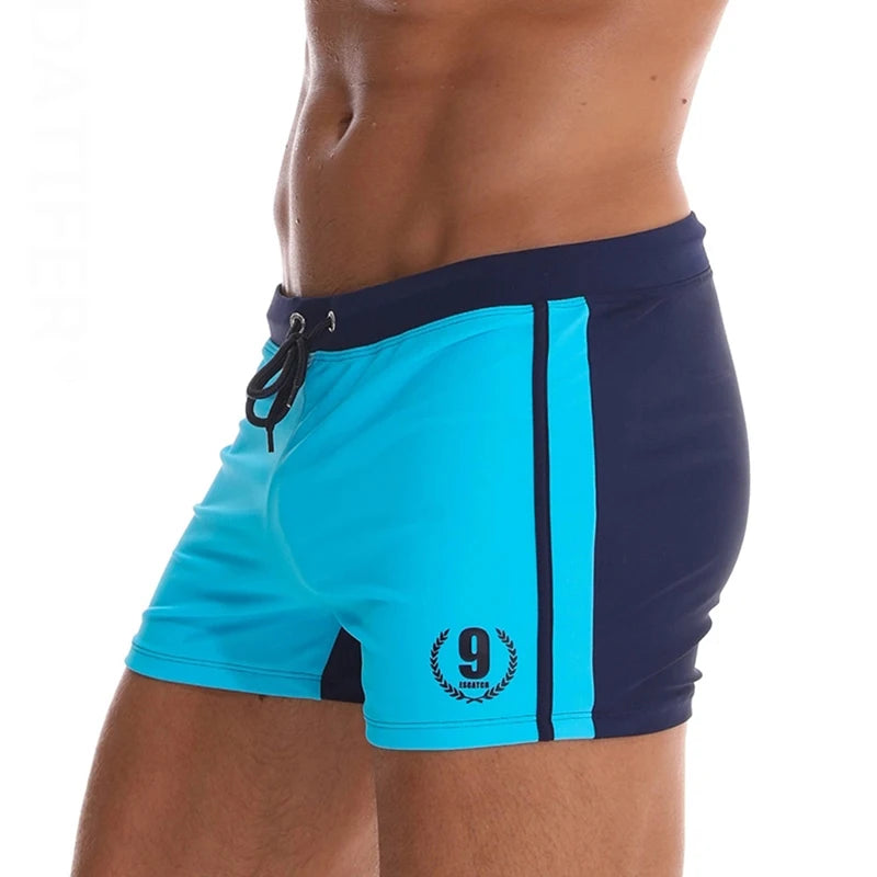 ESCATCH Men's Solid Boxer Swim Trunks