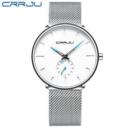 CRRJU Slim Mesh Strap Waterproof Quartz Watch