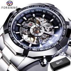 Forsining Stainless Steel Skeleton Mechanical Watch