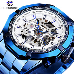 Forsining Stainless Steel Skeleton Mechanical Watch