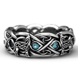 Huitan Viking Wolf Totem Punk Ring