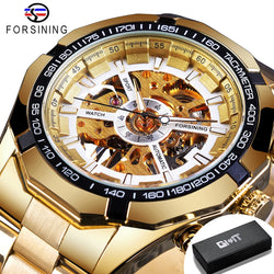 Forsining Stainless Steel Skeleton Mechanical Watch