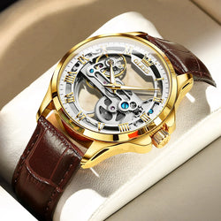 OLEVS Automatic Mechanical Leather Strap Watch