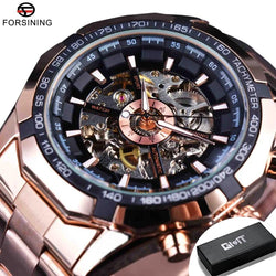 Forsining Stainless Steel Skeleton Mechanical Watch