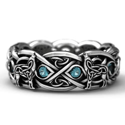 Huitan Viking Wolf Totem Punk Ring
