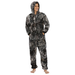 Men's Flannel Hooded Onesie Pajama Jumpsuit