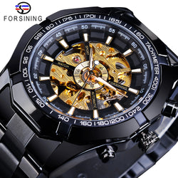Forsining Stainless Steel Skeleton Mechanical Watch