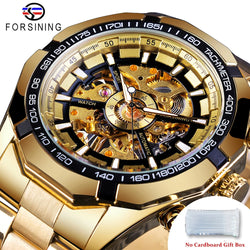 Forsining Stainless Steel Skeleton Mechanical Watch
