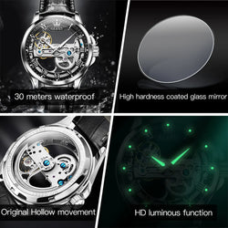 OLEVS Automatic Mechanical Leather Strap Watch