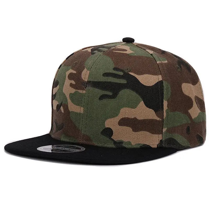 HATLANDER Camouflage Snapback Cap - Blank Flat Brim Camo Hat