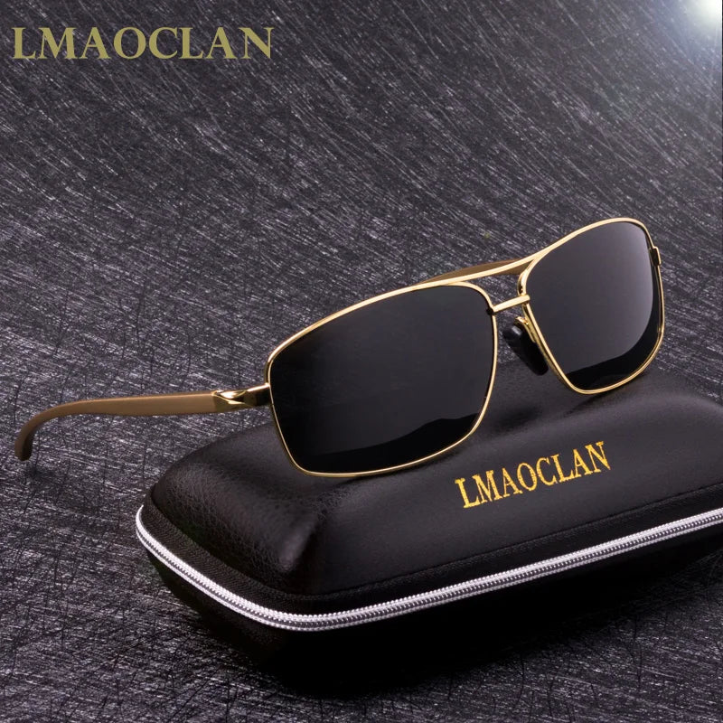 Polarized Aluminium Magnesium Square Sunglasses - UV400 Driving Shades