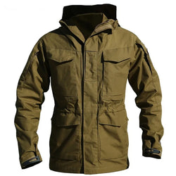 Men's M65 Waterproof Hooded Military Windbreaker Jacket