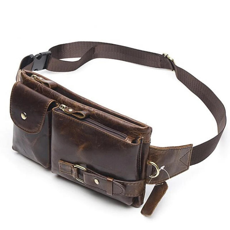 WESTAL Men's Genuine Leather Travel Waist Pack