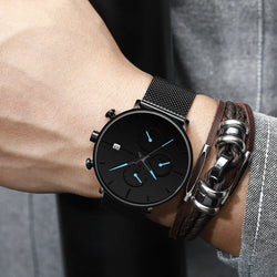 CRRJU Slim Mesh Strap Waterproof Quartz Watch