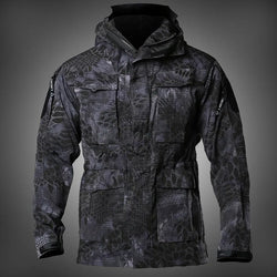 Men's M65 Waterproof Hooded Military Windbreaker Jacket
