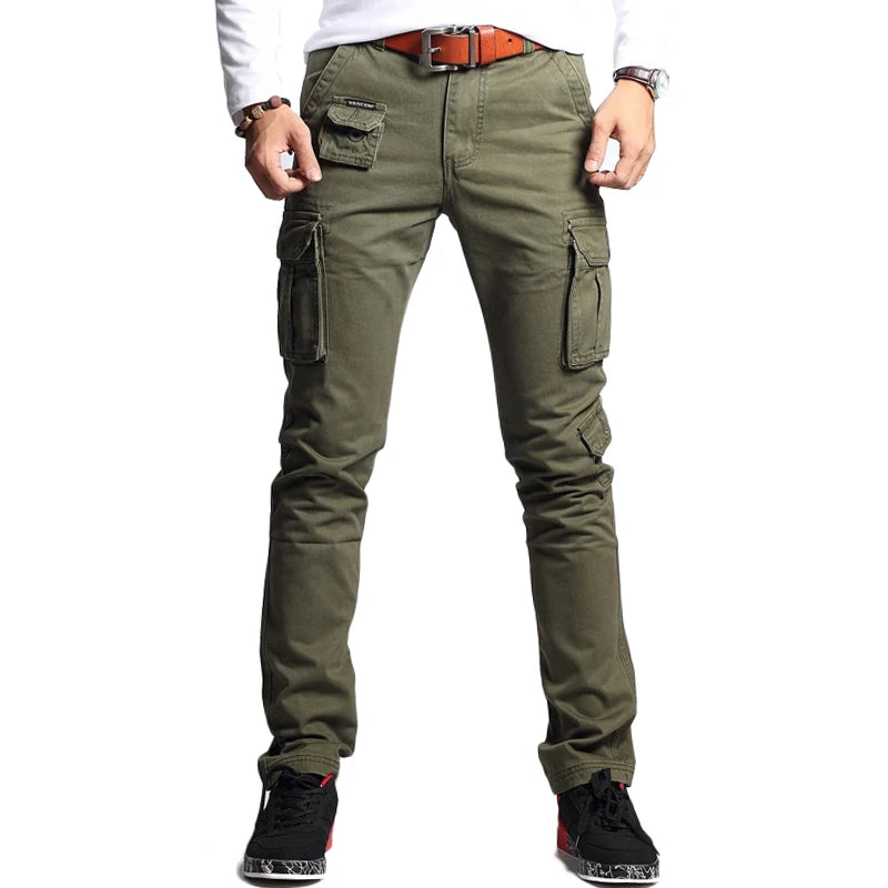 Men's Slim Fit Military Cotton Cargo Pants