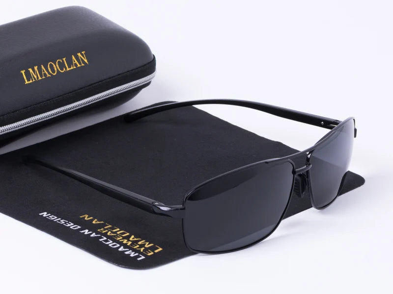 Polarized Aluminium Magnesium Square Sunglasses - UV400 Driving Shades
