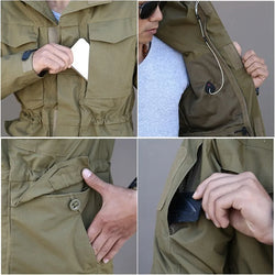 Men's M65 Waterproof Hooded Military Windbreaker Jacket