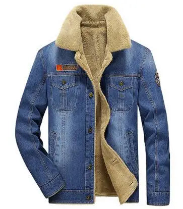 Men's Thick Warm Denim Jacket - Winter Cowboy Jean Coat M-6XL