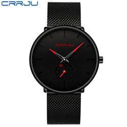 CRRJU Slim Mesh Strap Waterproof Quartz Watch