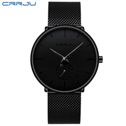 CRRJU Slim Mesh Strap Waterproof Quartz Watch