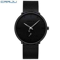 CRRJU Slim Mesh Strap Waterproof Quartz Watch