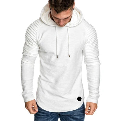 DIMUSI Solid Color Slim Fit Hoodie - Men's Hip Hop Sportswear Sweatshirt