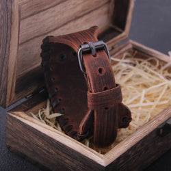 Men's Wide Leather Braided Viking Cuff Bracelet