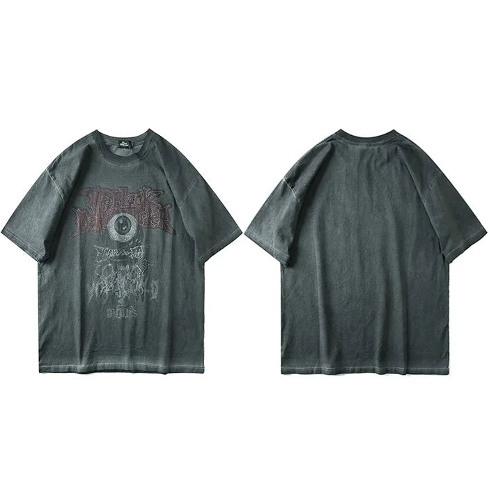 Men's Evil Eye Dark Streetwear Oversized T-Shirt