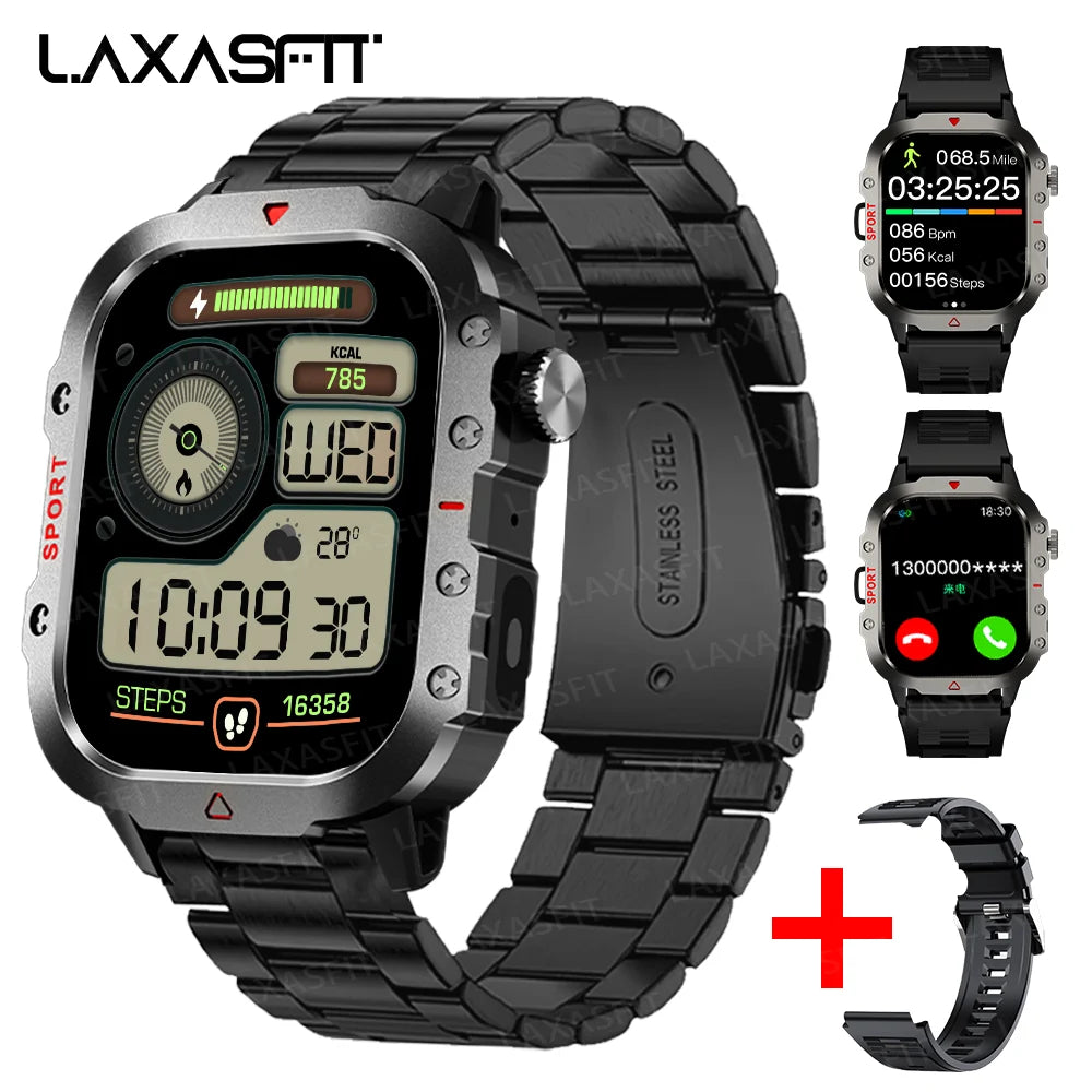 LAXASFIT 1.71-Inch Sports Smart Watch - Bluetooth Call Fitness Tracker