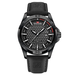 VA VA VOOM Military Calendar Leather Quartz Watch