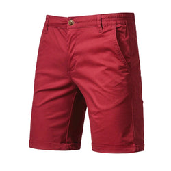 Men's 100% Cotton Solid Beach Shorts - Elastic Waist Casual Fit