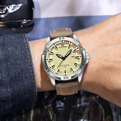 VA VA VOOM Military Calendar Leather Quartz Watch