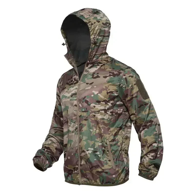 Men's Lightweight Tactical Camo Bomber Windbreaker Jacket