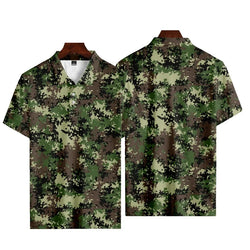 Men's 3D Camo Streetwear Short Sleeve Polo Shirt