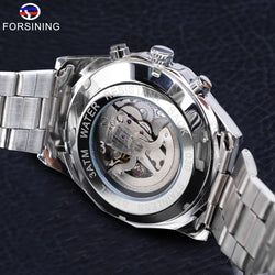 Forsining Stainless Steel Skeleton Mechanical Watch