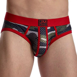 JOCKMAIL Men's Mesh Camouflage Briefs - Low-Rise Breathable Fit