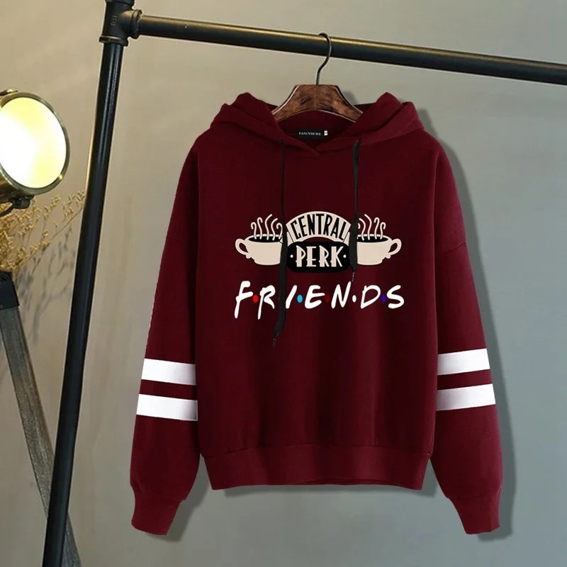 Women's Coffee Print Casual Hoodie - Autumn Winter Pullover Sweatshirt