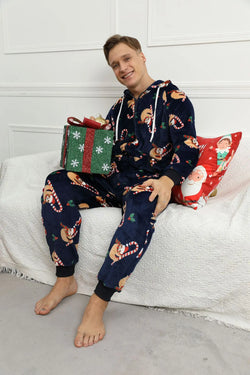 Men's Camo Fleece Hooded Onesie Jumpsuit