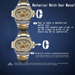 Men's Stainless Steel Skeleton Automatic Watch