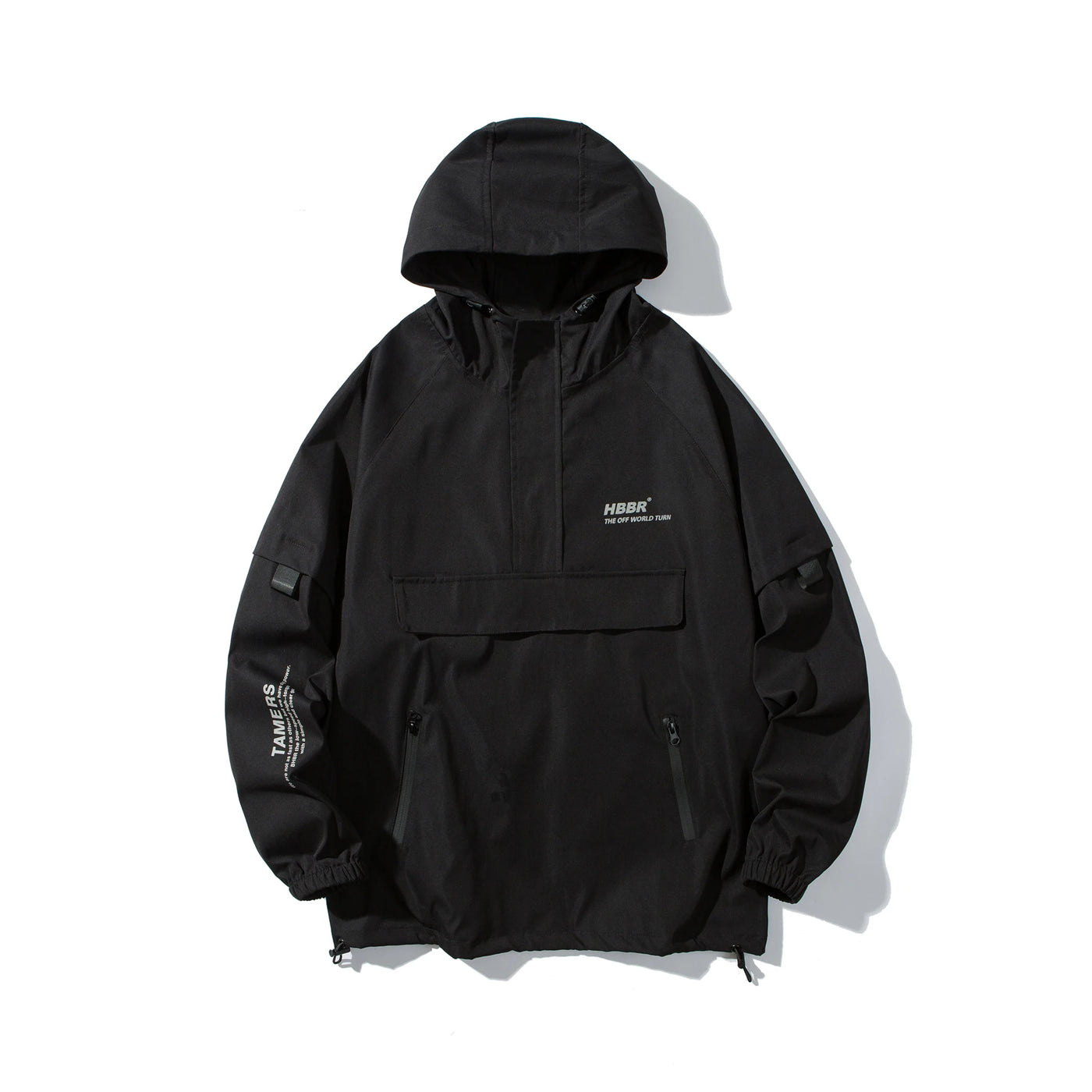 Men's Hooded Bomber Windbreaker Jacket - Streetwear Spring Coat with Pockets