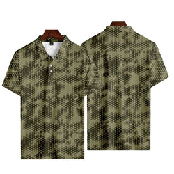 Men's 3D Camo Streetwear Short Sleeve Polo Shirt