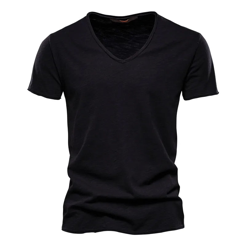 Men's 100% Cotton V-Neck Slim Fit T-Shirt