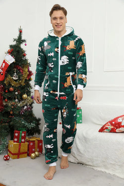 Men's Camo Fleece Hooded Onesie Jumpsuit